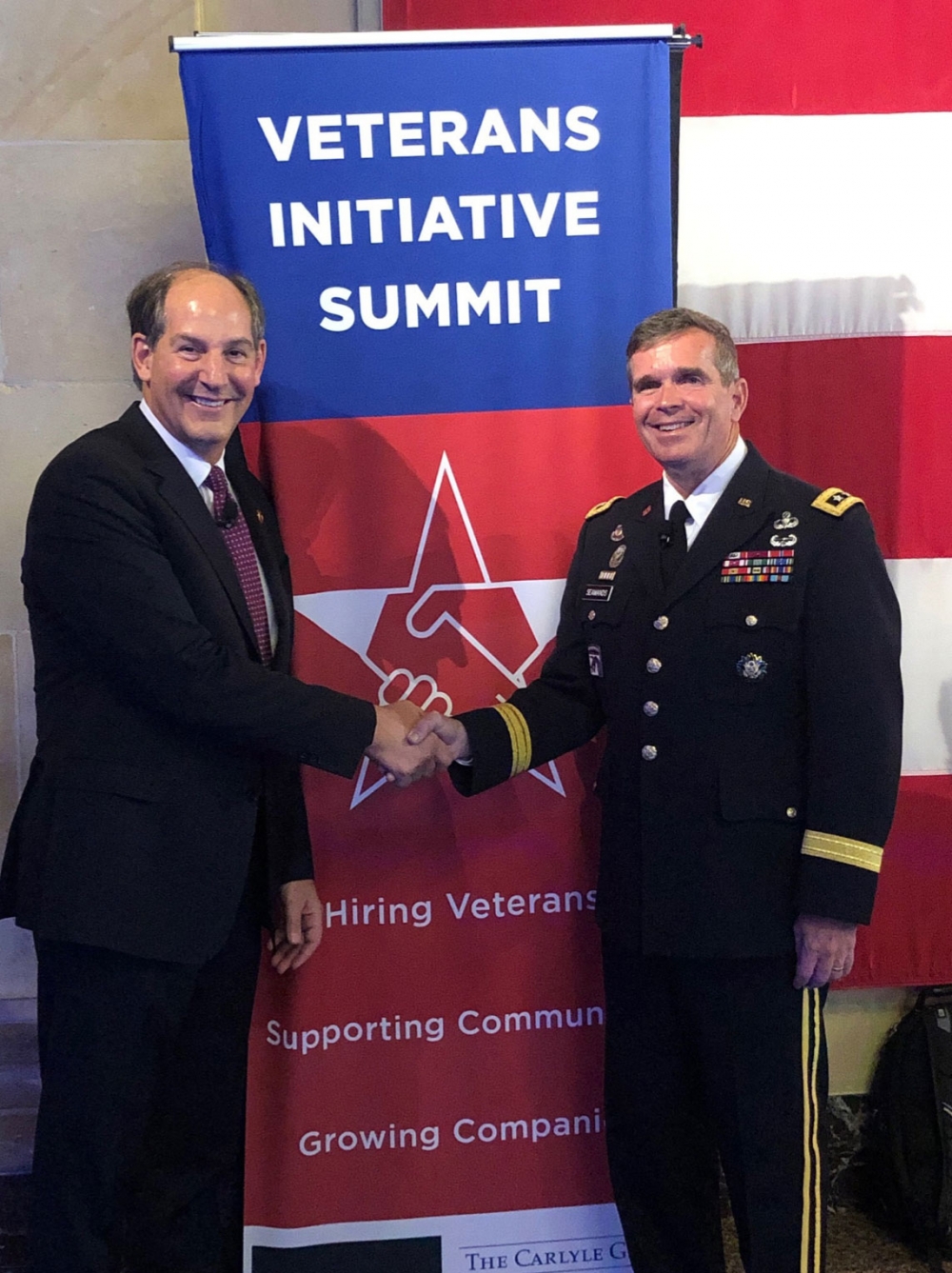 veterans shaking hands